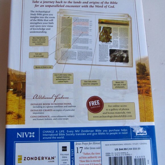 Archeological Study Bible Illustrated Walk Through History & Culture HC DJ 2005 - Picture 9 of 9